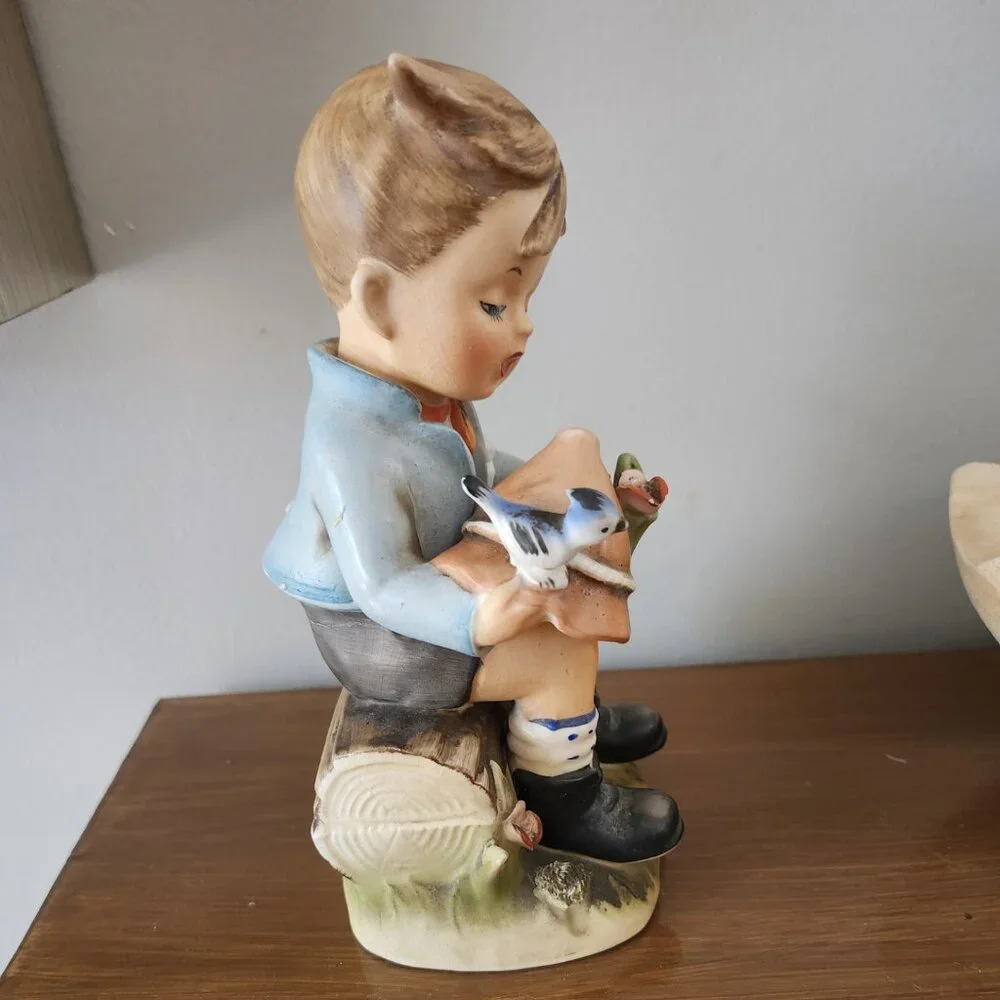 Eric Stauffer Dutch Boy with Hat and Bird Vintage